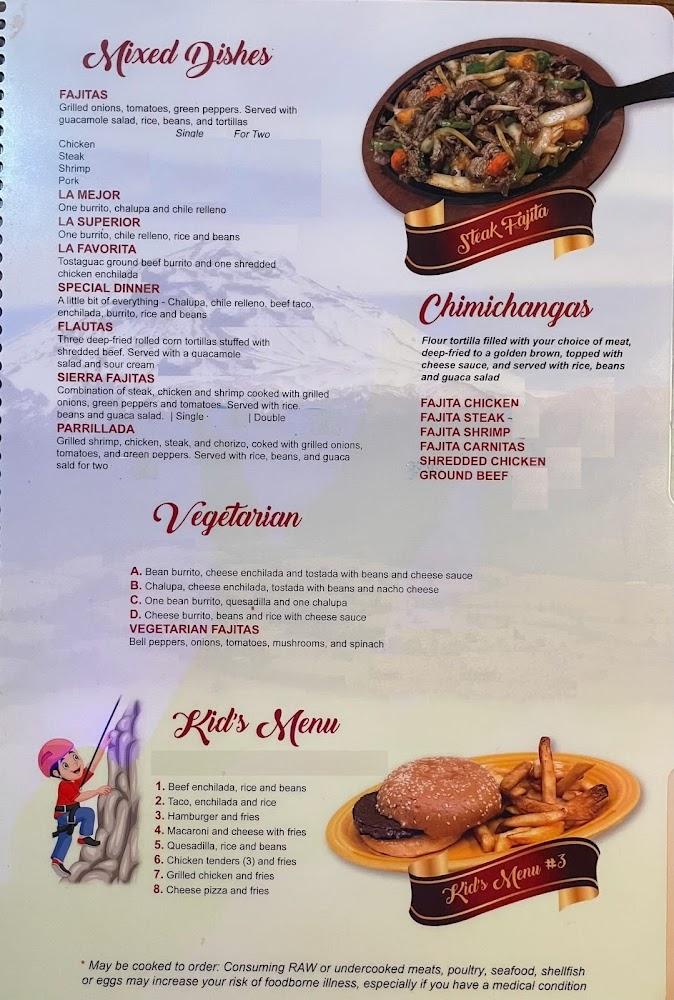 La Sierra Mexican Restaurant Menu image 4